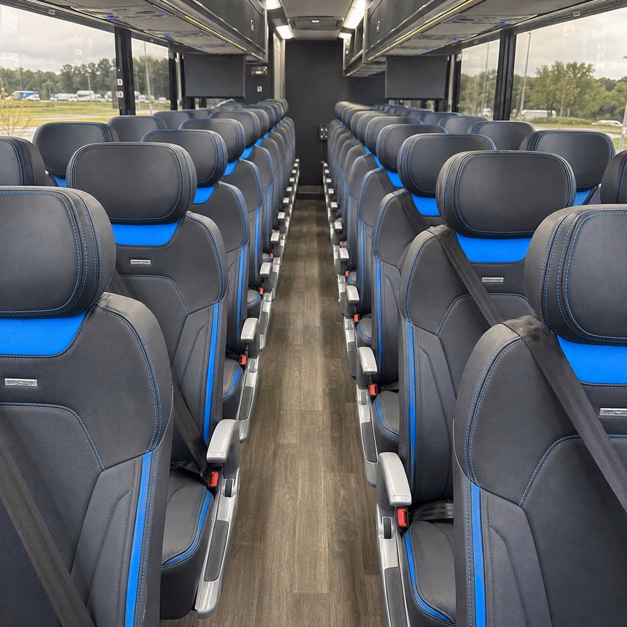 56 passenger charter bus interior