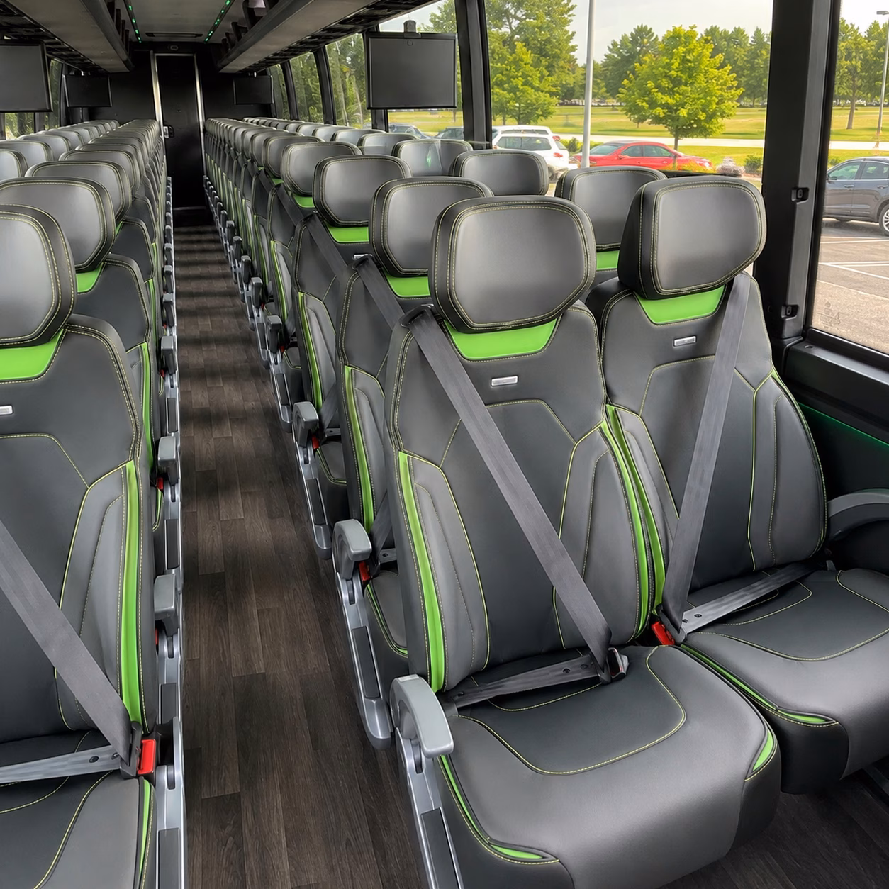 sunrise charter bus rental interior