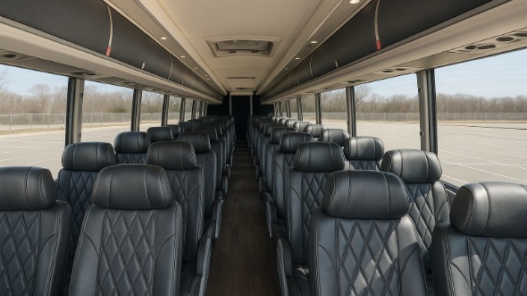 sunrise 50 passenger charter bus inside