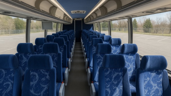 sunrise 55 passenger charter bus inside