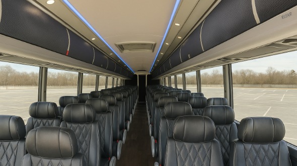 sunrise 56 passenger charter bus inside