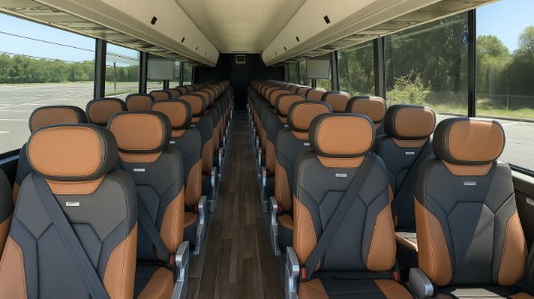 sunrise 56 passenger charter bus interior