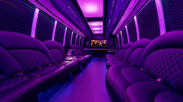 sunrise party bus rental interior